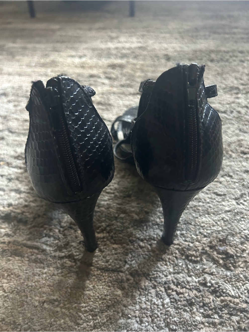 Women's Black Strappy High-Heel Sandals - Picture 3 of 6